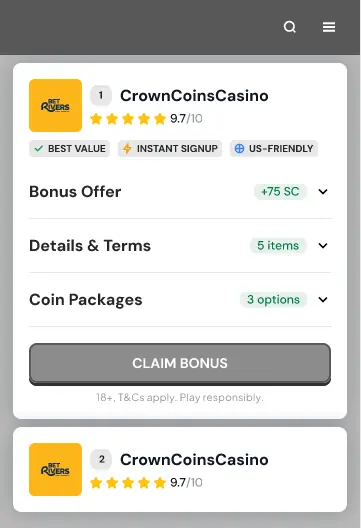 CTA card, trust chips + accordion variant