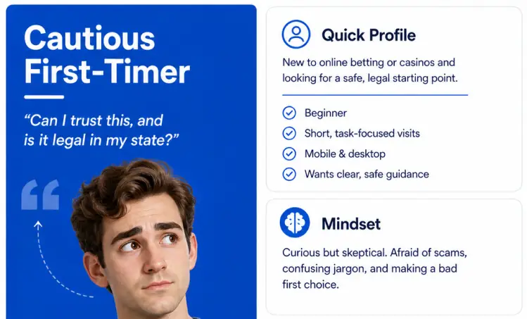 Cautious First-Timer persona card