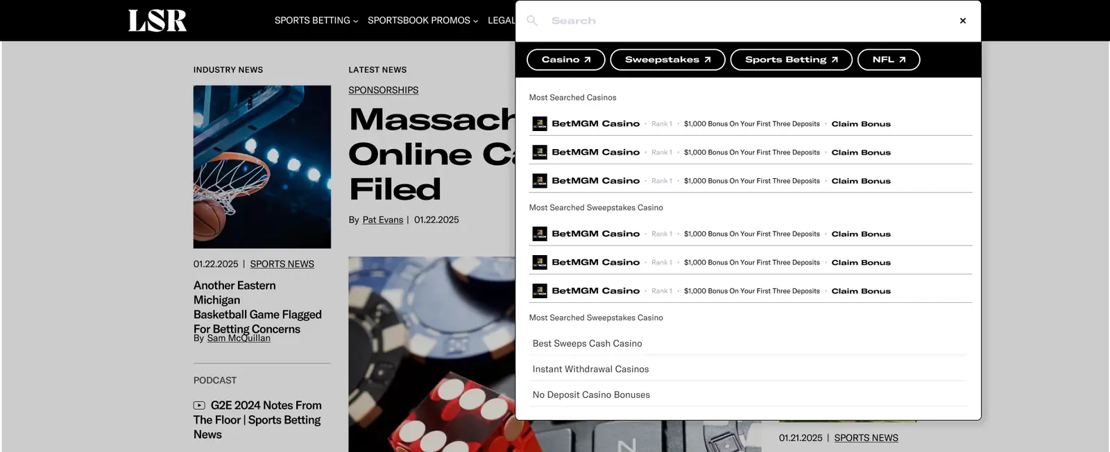 LSR dynamic search desktop